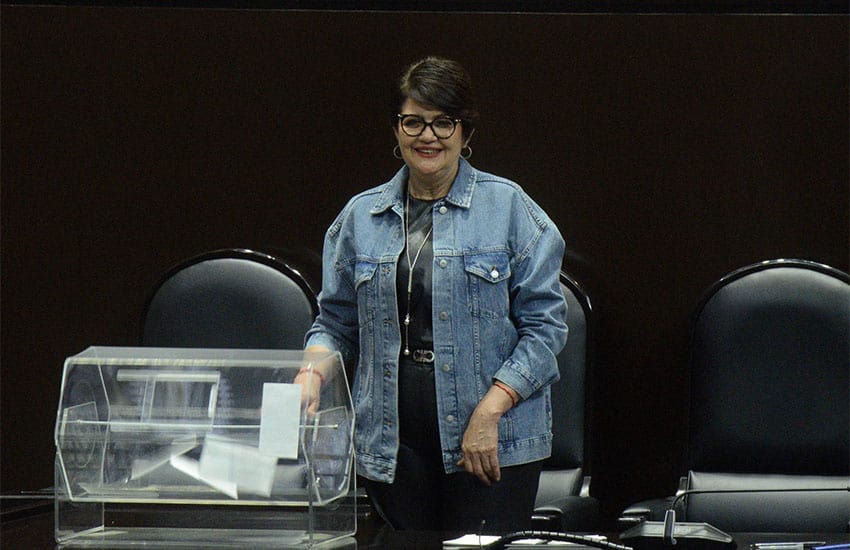 Labor Party Deputy Magdalena del Socorro in Chamber of Deputies choosing INE leader by lottery