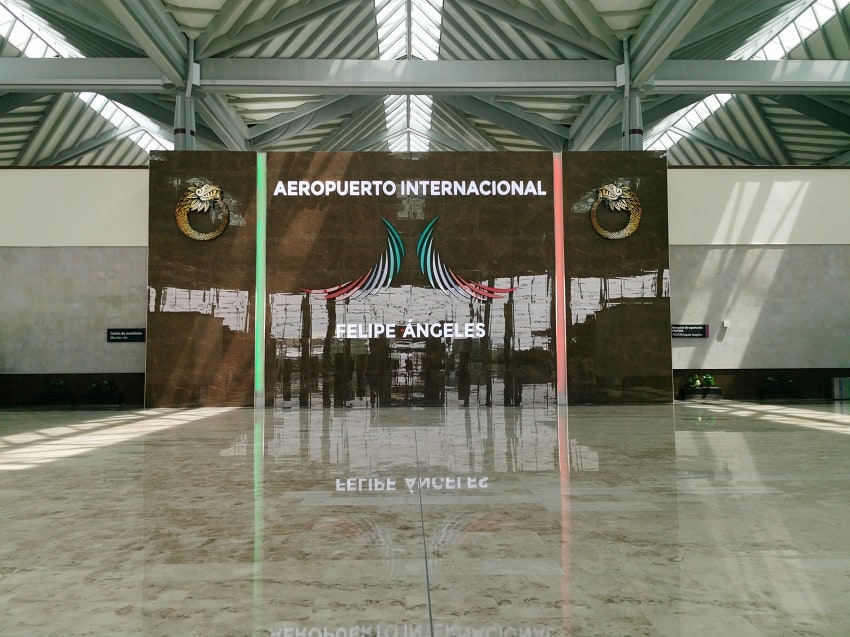 Entrance to the Felipe Ángeles International Airport in April 2022.