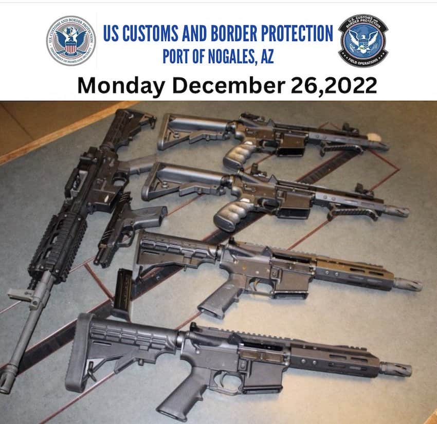 A press photo of high caliber guns from US Customs and Border Protection