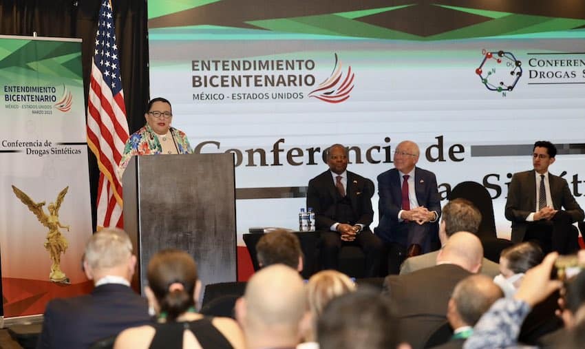 Mexico's Security Minister Rosa Icela Rodriguez at US-Mexico conference on synthetic drugs