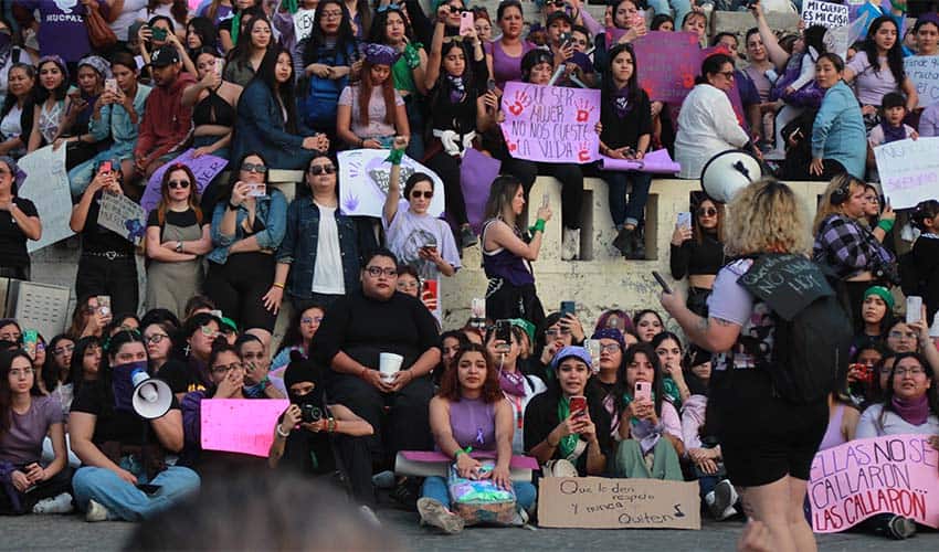 International Women's Day march 2023 in Mazatán, Sinaloa.