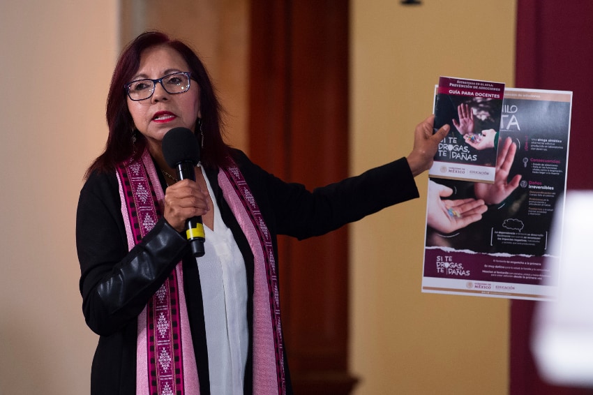 Leticia Ramírez at press conference