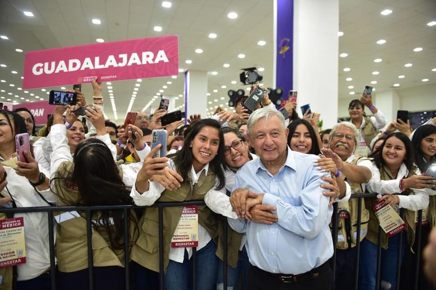 López Obrador at an event in Guadalajara