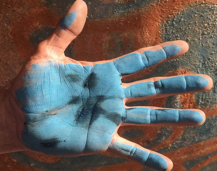 artist's recreation of Maya Blue pigment