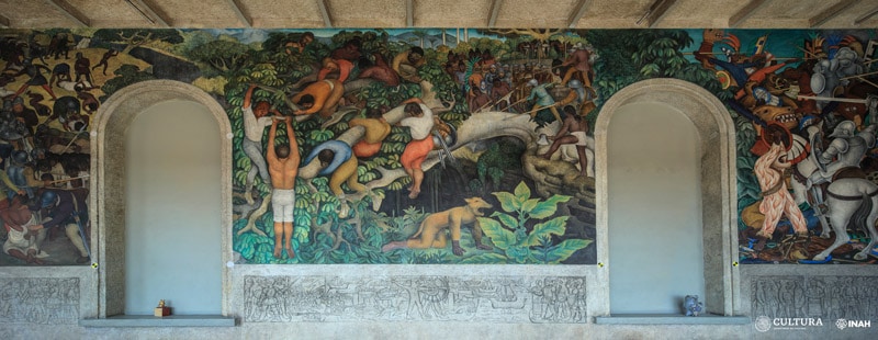 Diego Rivera mural in Cortés palace