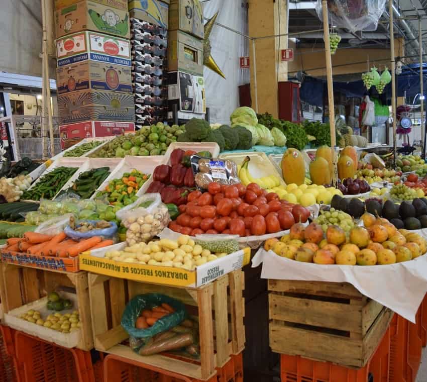 Produce at the Mercado Medellin in Mexico City, 2016.