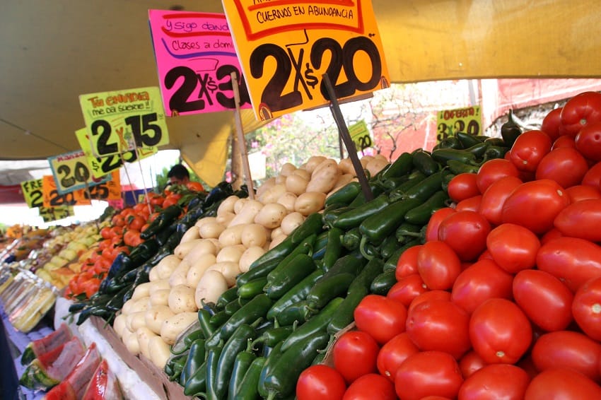 Produce for sale in Tepoztlán, Morelos, 2015.