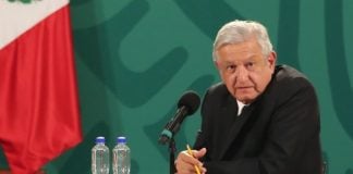 AMLO at a typical mañanera.