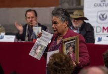 Maria Herrera Magdaleno at a protest