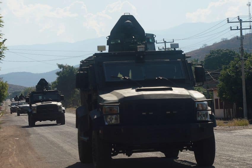 Michoacan security forces on patrol