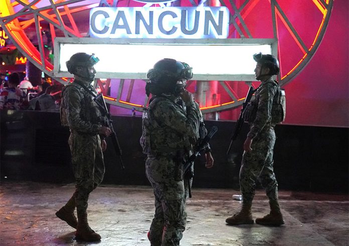 soldiers deployed for security in Cancun