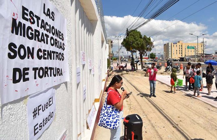 Protest in Comitan, Chiapas, about abuse at migrant detention centers