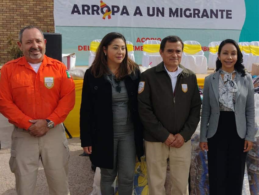 Clothing and blankets collection for migrants event in Asuncion, Chihuahua