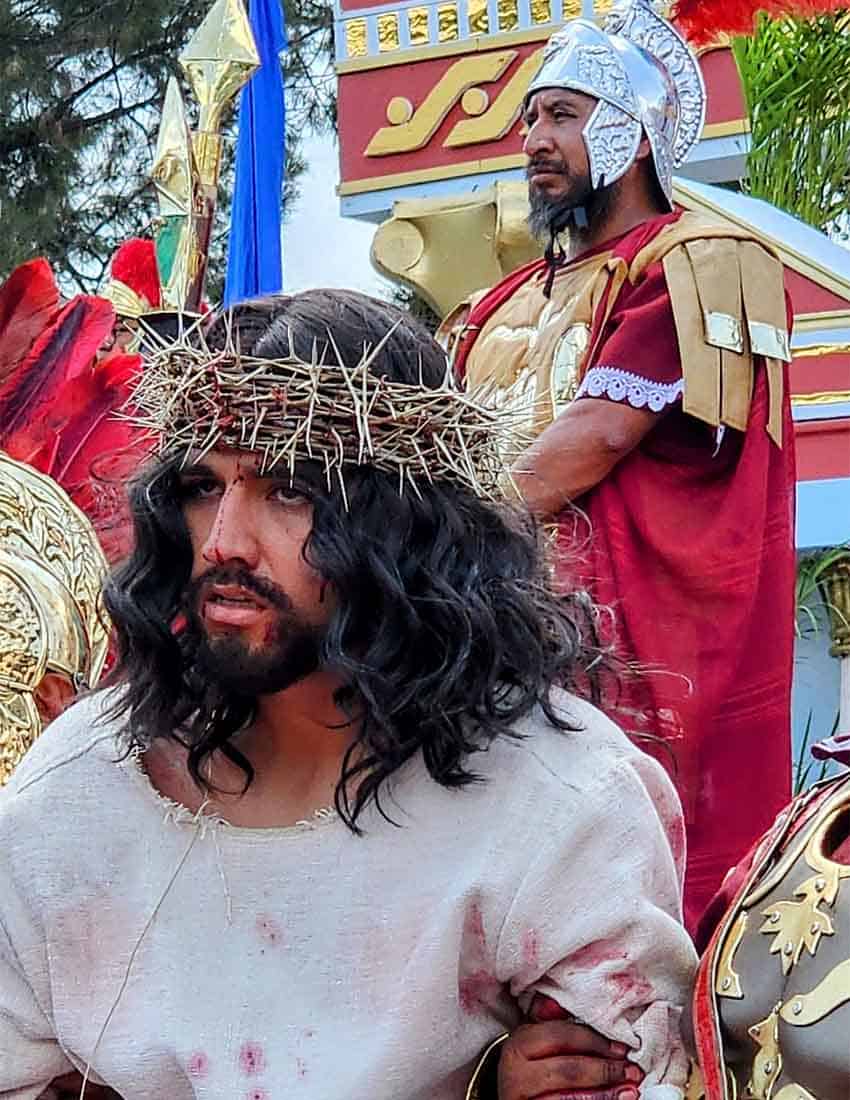 Holy Week Stations of the Cross reenactment in Itzapalapa, Mexico City in 2023