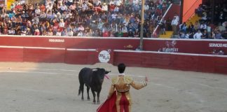 Esau Fernandez fights a bull in San Cristobal de las Casas, Chiapas