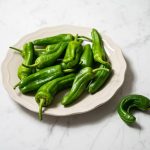 Padrón peppers on a table