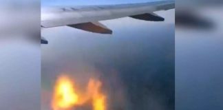 VivaAerobus jet on fire over Puerto Vallarta in April 2023