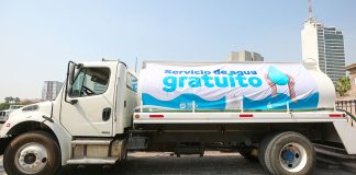 Nuevo Leon, Mexico, city water delivery truck