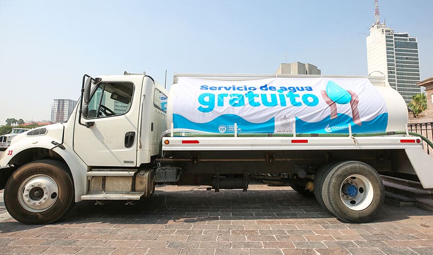 Nuevo Leon, Mexico, city water delivery truck