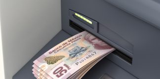 Mexican pesos in an ATM