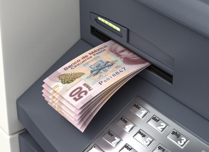 Mexican pesos in an ATM