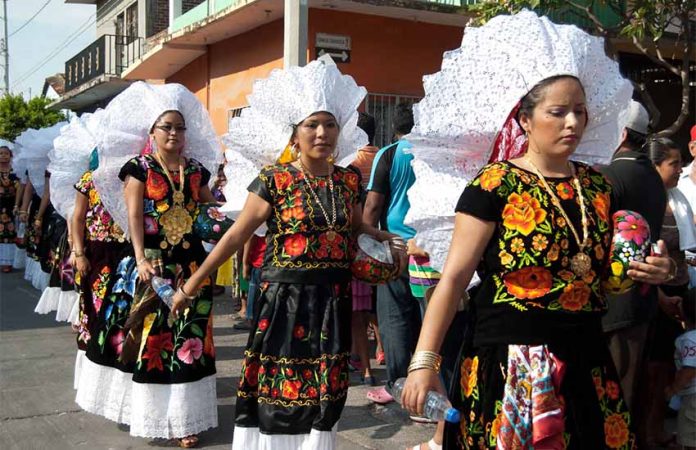 Zapotec women wearing traditional clothing