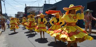 Traditional charro dancers in the Texcalco section of Meyehualco, Mexico City