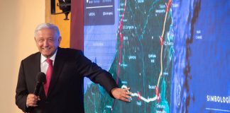 AMLO at the Monday morning press conference.