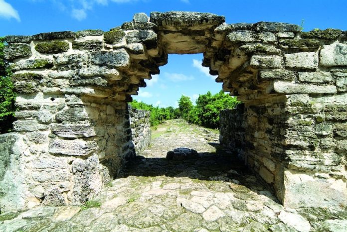 El Arco at San Gervasio ancient Maya site in Cozumel, Mexico