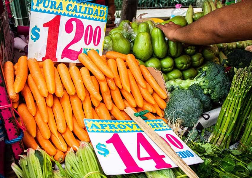 Vegetables at a Mexican open air market
