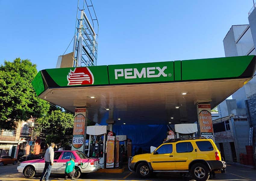 Pemex gas station in mexico city