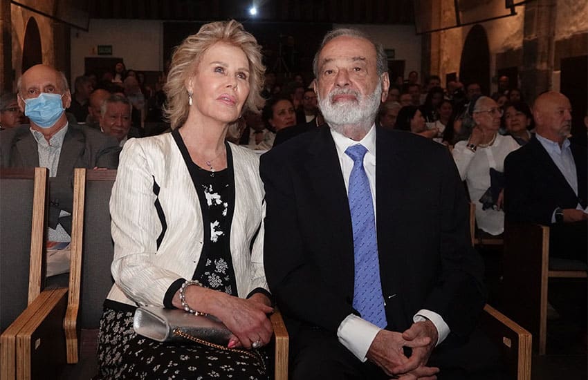 Carlos Slim and wife Mercedes Sanchez-Navarro