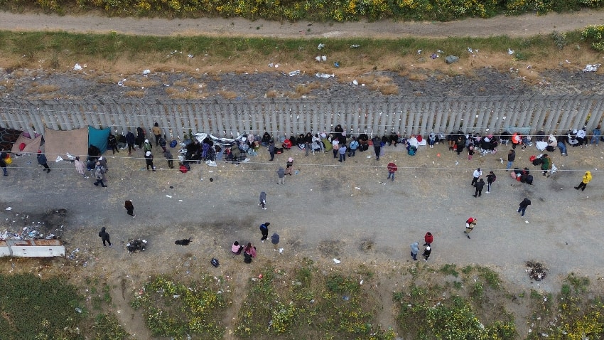 Migrants at the Mexico-US border