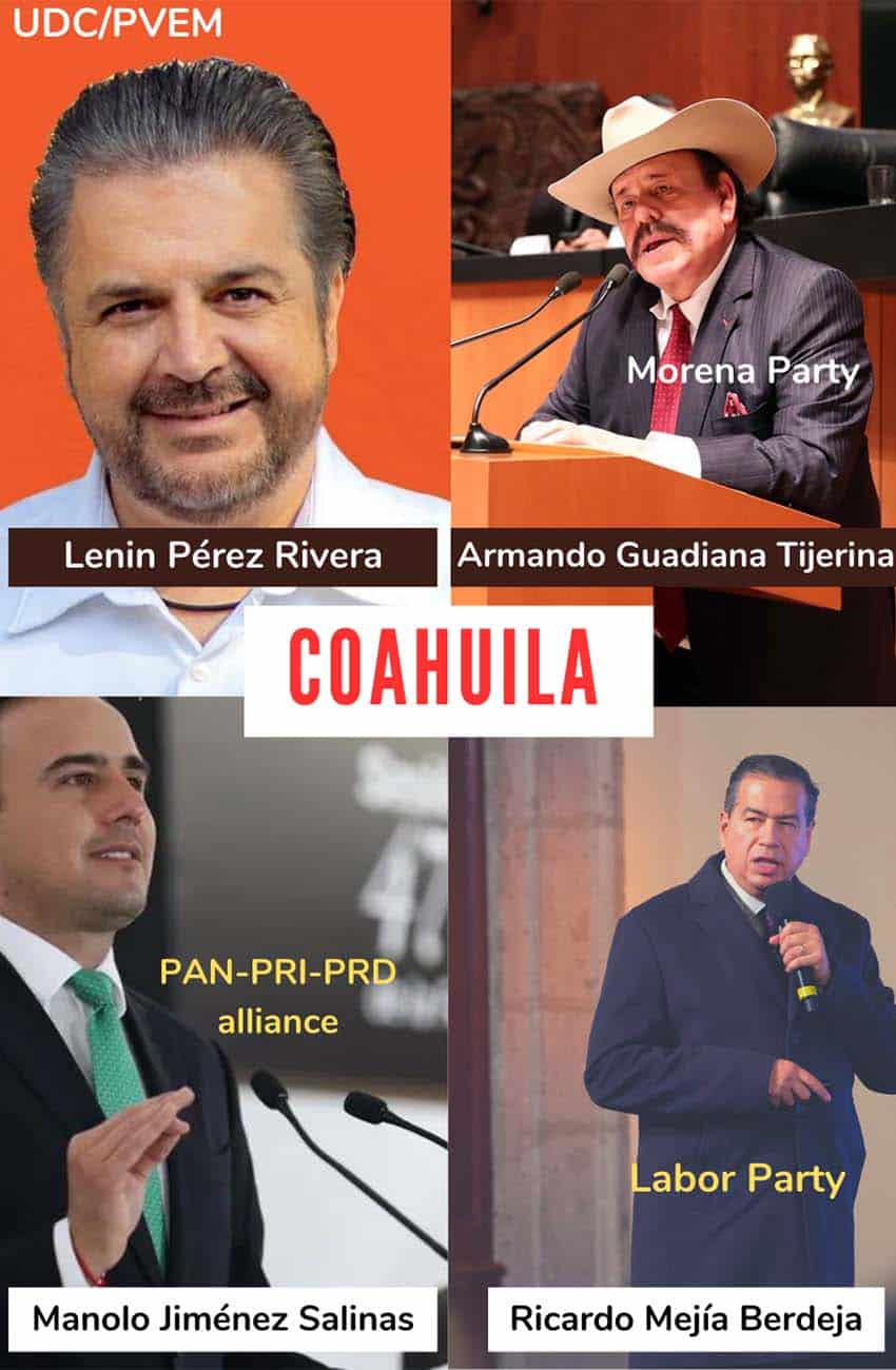 candidates for gubernatorial race in Coahuila