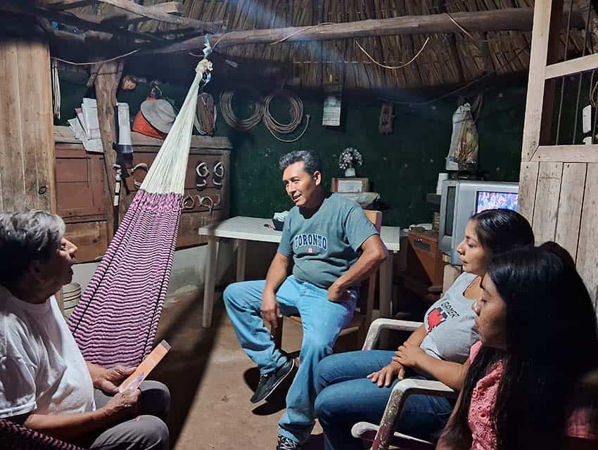 Don Milner with a group of Maya