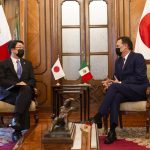 Japan's ambassador to Mexico, right, at event in leon, Mexico