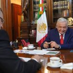 President Lopez Obrador on phone call with U.S.'s Joe Biden.
