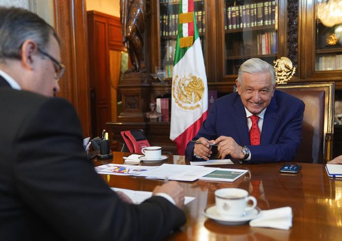 President Lopez Obrador on phone call with U.S.'s Joe Biden.