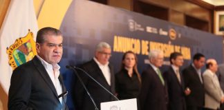 A press conference in Coahuila