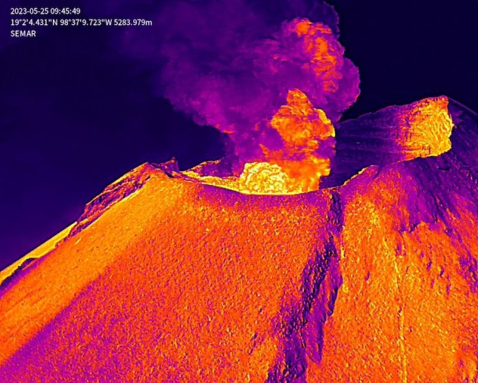 Popocatepetl volcano in Mexico