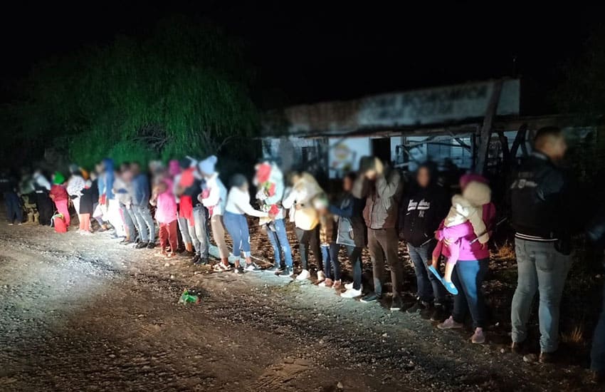 Rescued migrants in SLP