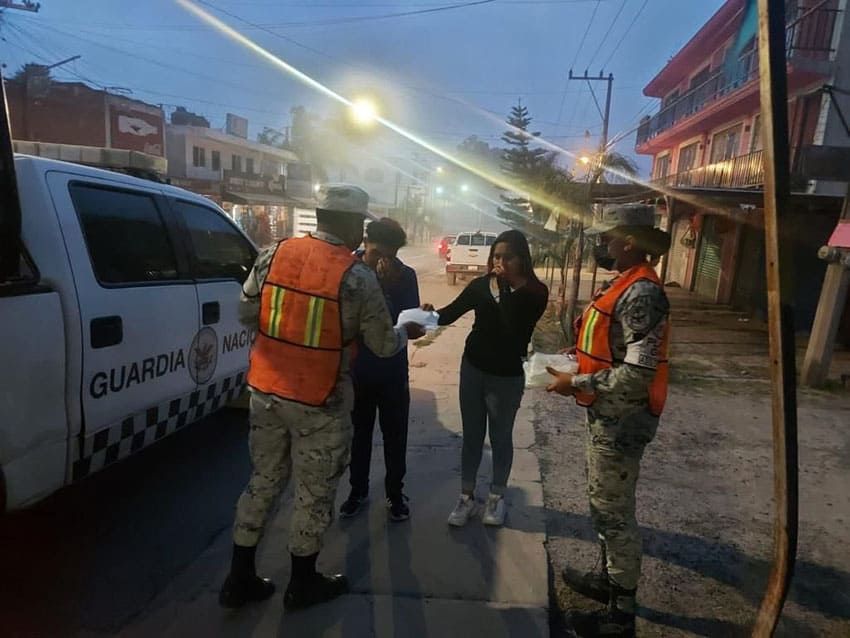 National Guard helping Puebla residents with ash issues from El Popocatepetl volcano