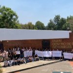 Protest outside university building