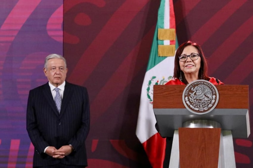 Leticia Ramírez at morning press conference