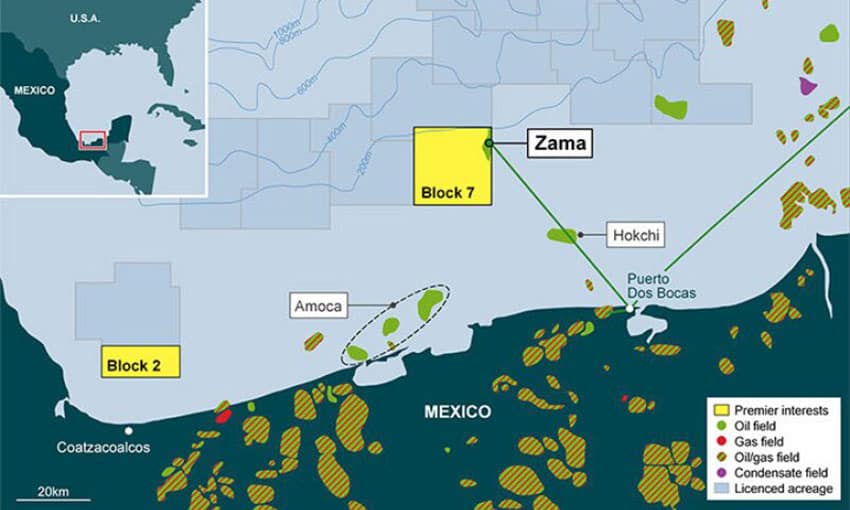 Zama oil field map