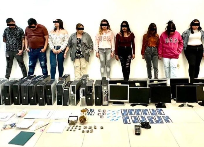 Suspects in alleged extortion call center Mexico state