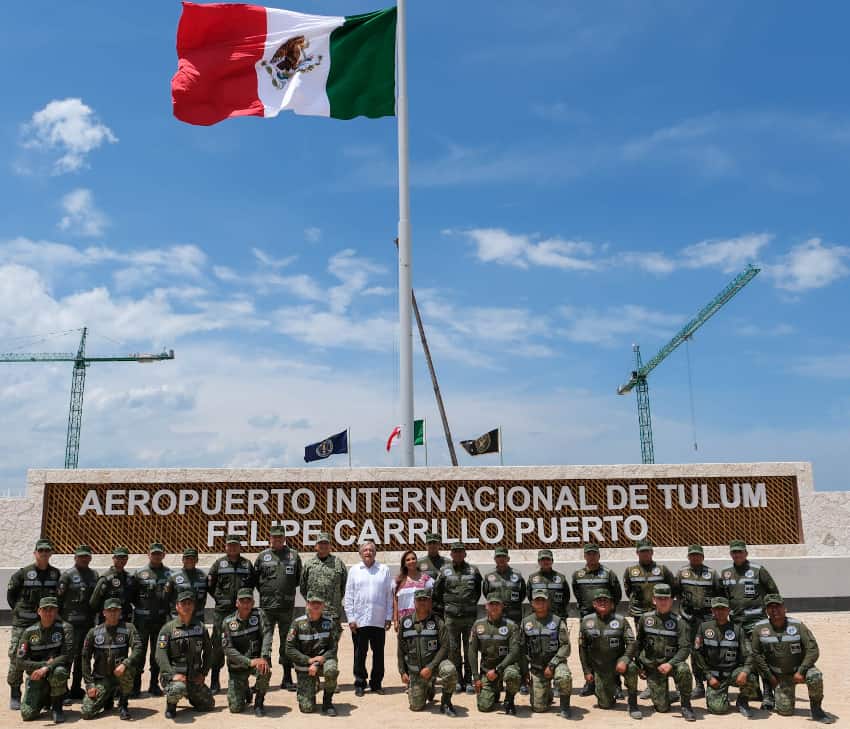 President López Obrador at a site visit in Tulum