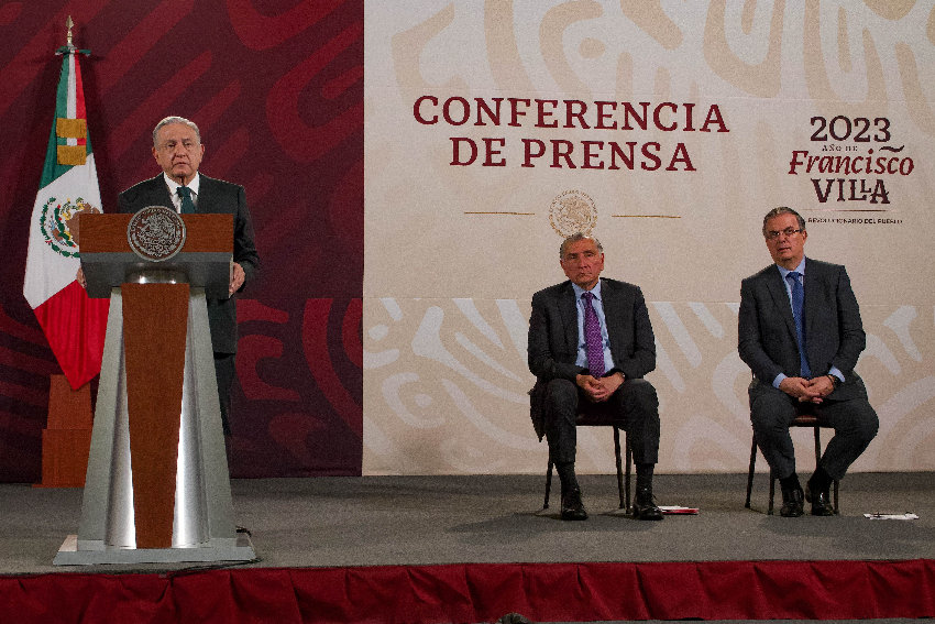 AMLO with López Hernández and Ebrard