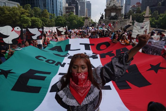 Protesters in Mexico City