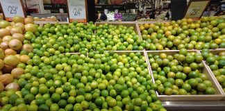 Limes in a Mexican supermarket